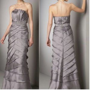 Gorgeous Badgley Mishka Platinum Long Gown Small